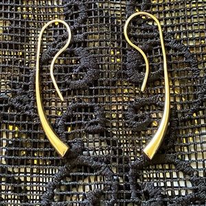 14 Karat Curve Drop Earrings